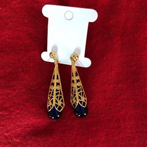 Vintage Gold & Sapphire Earrings